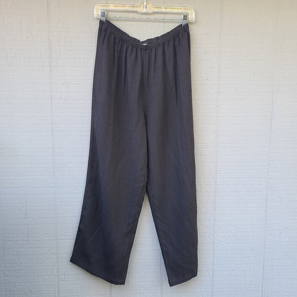 Eileen Fisher Black Pull On Casual Pants Textured XS